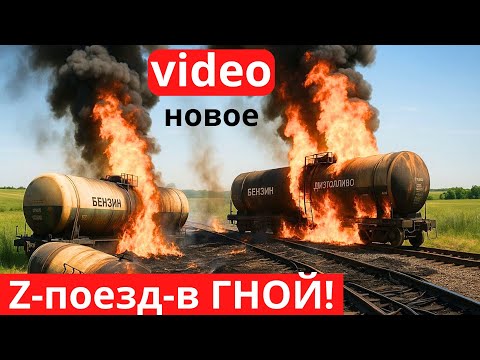 Огромный Z-товарняк - В ПЕПЕЛ! Новые кадры