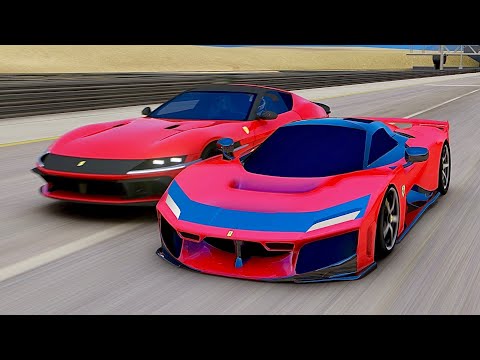 Ferrari F80 2025 vs Ferrari 12Cilindri 2025 - Drag Race 10 KM