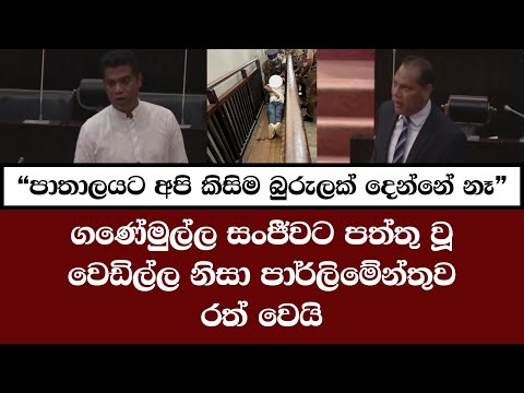 ගණේමුල්ල සංජීවට පත්තු වූ වෙඩිල්ල නිසා පාර්ලිමේන්තුව රත් වෙයි - "පාතාලයට අපි කිසිම බුරුලක් දෙන්නේ නෑ"