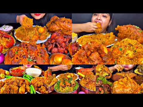 ASMR EATING DIFFERENT TYPES OF BIRYANI | CHICKEN, MUTTON, EGG BIRYANI |Foodie India|