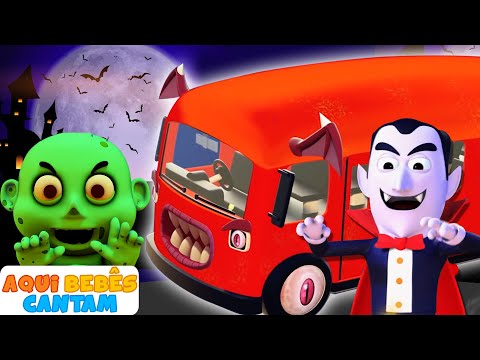 Aqui Bebês Cantam | Rodas Assustadoras no Ônibus 🎃 | Canções de Halloween para crianças