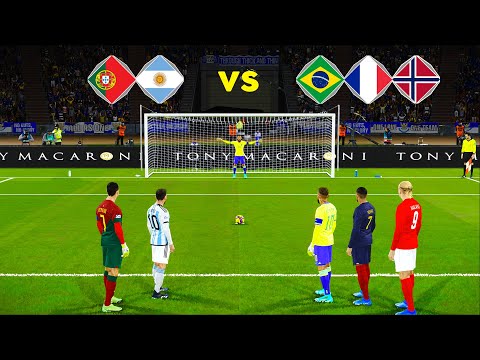 Messi & C.Ronaldo VS Neymar & Haaland & Mbappe | Penalty Shootout | eFootball PES Gameplay