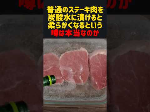 普通のステーキ肉を炭酸水に漬けると高級ステーキになるのか　#雑学 #飯テロ