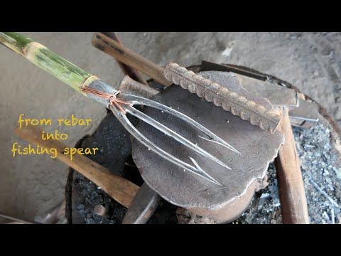 HOW TO MAKE A 3-PRONGED FISHING SPEAR FROM A SHORT PIECE OF REBAR