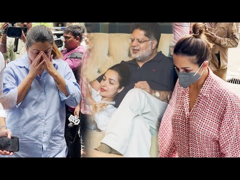 EMOTIONAL Malaika Arora Reach Eyes Full Of Tears At Father Anil Arora's Residence #malaikaarora