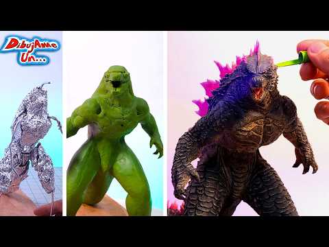 Como hacer a GODZILLA EVOLVED de Plastilina ESCOLAR de Godzilla X Kong || DibujAme Un...
