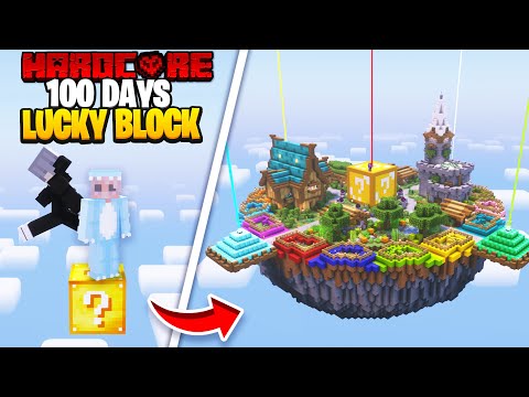 I Survived 100 Days in Duo ONE BLOCK LUCKY BLOCK Hardcore Minecraft