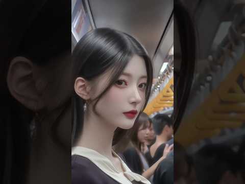 懲らしめる 😊混雑した地下鉄 서울 혼잡한 지하철 #aiart #subway #short #metro