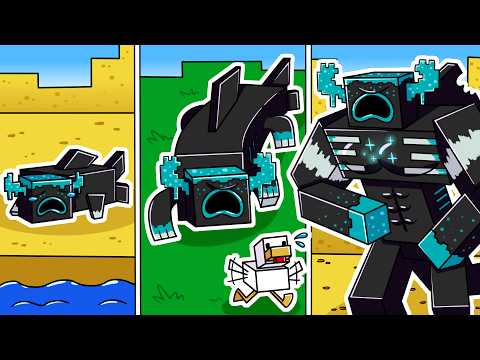 I Survived 100 DAYS as a WARDEN LAND SHARK in HARDCORE Minecraft!