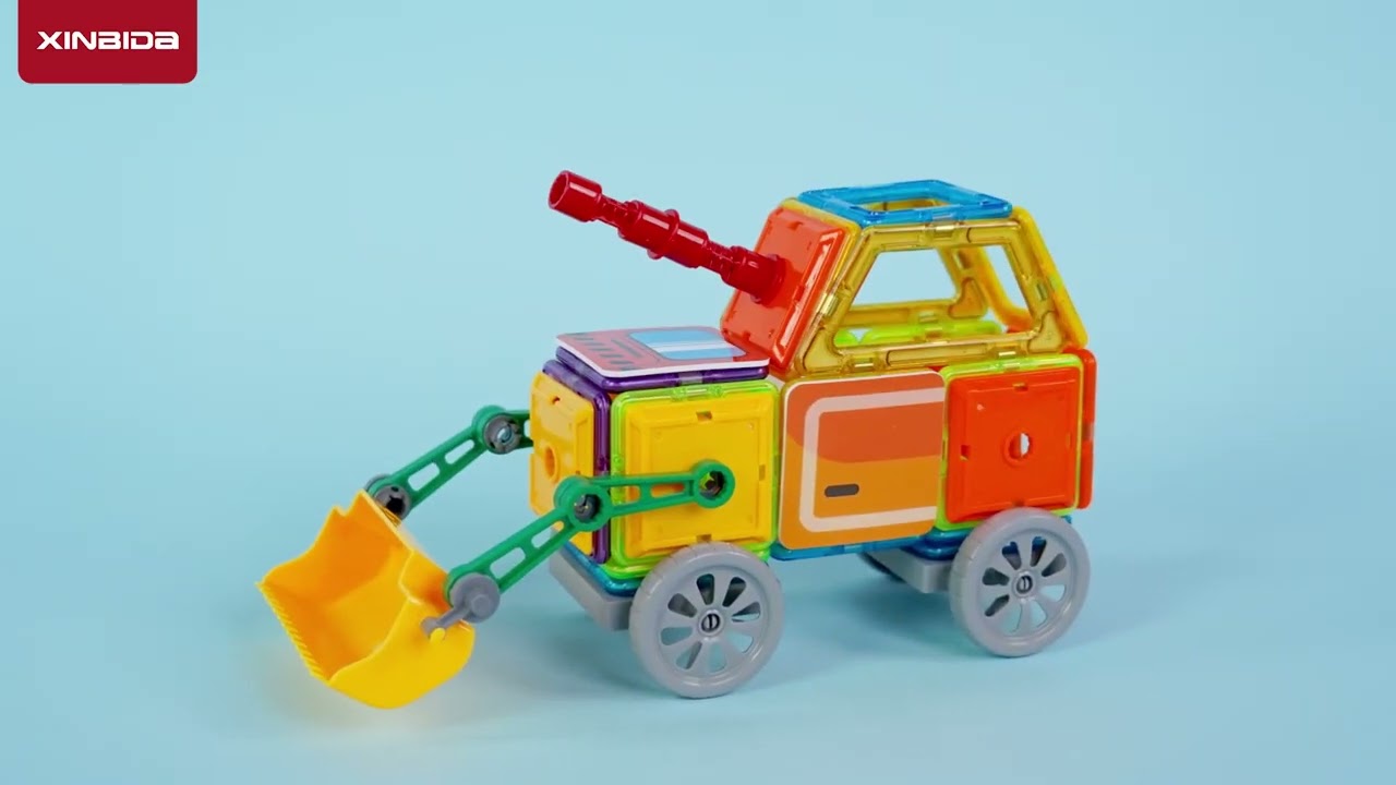 Конструктор магнитный Буровая техника 66дет  - видео