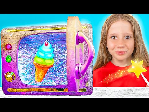 Nastya helps her mother with giant gadgets