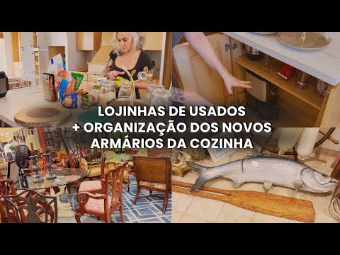 ENCONTRAMOS A MESA PERFEITA NA LOJA DE ANTIGUIDADES! ORGANIZANDO OS ARMÁRIOS DA COZINHA NOVA!