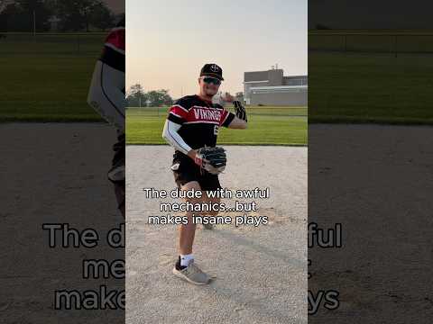 The dude with awful mechanics…but still makes insane plays | #baseball #skit #content #shorts