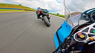 KAWASAKI NINJA ZX-10R CHASING FAST YAMAHA R1 UNTIL OVERTAKING BATTLE
