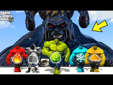 Shinchan And Franklin Upgrade Into GOD BLACK HULK to Fight with MEGA ELEMENTAL GOD HULK in GTA V
