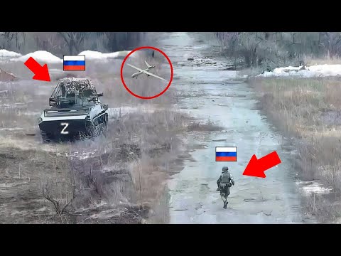 A Useless Escape! Russian soldiers desperately tried to escape, but the FPV drone caught them!