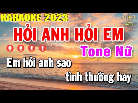 Hỏi Anh Hỏi Em Karaoke Tone Nữ Nhạc Sống | Style Rumba Pro TH 1 | Trọng Hiếu