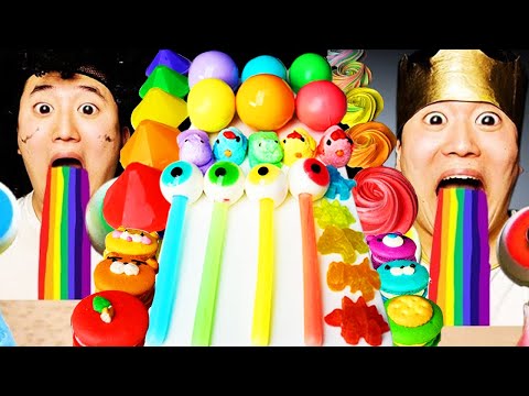 asmr 1HOUR EMOJI FOOD GALAXY RAINBOW KOHAKUTO, JELLY MUKBANG CHALLENGE eating sounds Collection