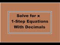Solving Equations with Decimals