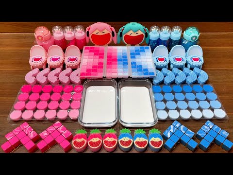 Mixing Pink vs Blue Slime With Hatsune Miku Balloons! #57
