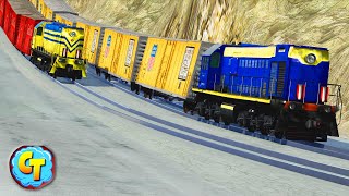 Freight Trains High-Speed Downhill Accidents Derailments #52 ✅ BEAMNG.Drive STREAM