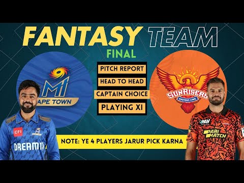 SA20 2025 : SEC vs MICT SA20 FINAL | FANTASY TEAM | PREDICTION | PITCH REPORT | FEB 8, 2025 |