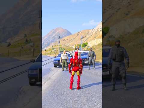 GTA 5: IRONMAN DESTROYS TRAIN AND SAVES HIS CHILD??? #gta5 #gtavshorts #gta5mods #ironman #hulk #sad