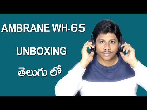 (ENGLISH) Ambrane wh 65 wireless headphones unboxing telugu