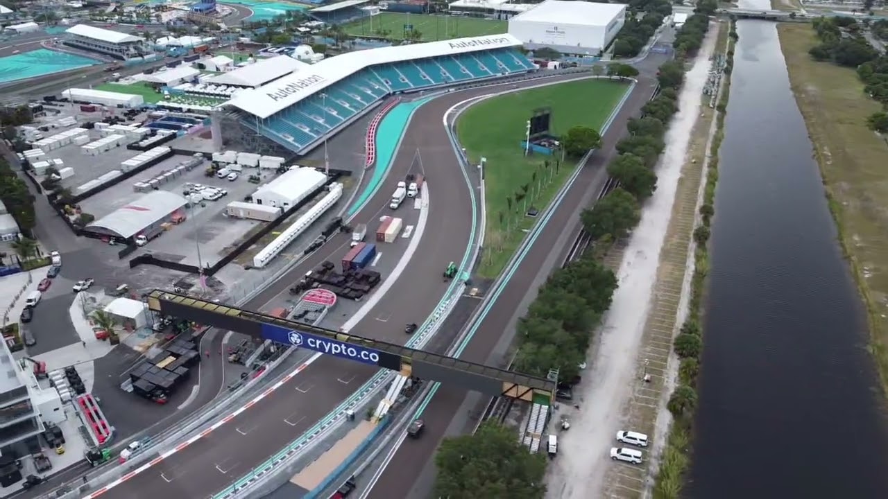 Video Miami International Autodrome from a drone 2022 F1 Miami GP