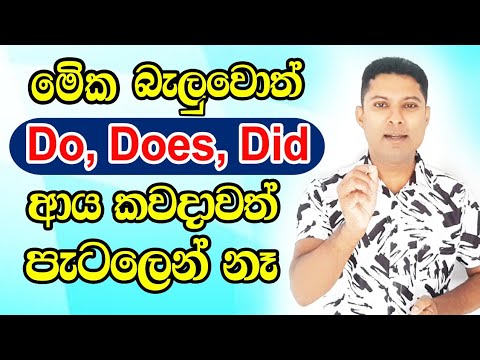 Do, Does, Did ආය කවදාවත් වරදින්නේ නෑ | Practical English in Sinhala