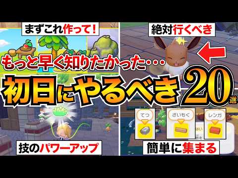 【ぽこあポケモン攻略】序盤で絶対やって!後悔する前に見るべき20選/すみごこち/生息地/環境レベル/ざいもく/まっさらな街など