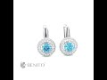Laura Earrings with Teal and White Zircon Stones