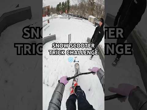 Snow scooter trick challenge! โ๏ธ๐ด Roman Dellapena #shorts #maddgear #shortvideo #sports #tricks
