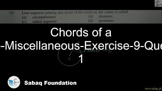 Chords of a Circle-Miscellaneous-Exercise-9-Question 1