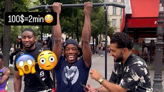 Tenir la barre pendant deux minutes et gagner 100 € 🫢😳