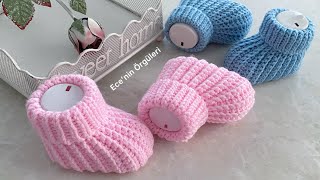 How to make easy crochet socks /Hediyelik Tığ işi Kolay Bebek Çorap Patik Yapılışı / 0-3 ay