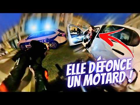 😱FEMME ENVOIE UN MOTARD AU SOL !!😱 (c'etait chaud !)