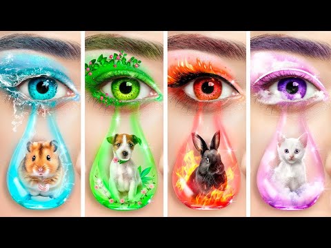 Ich habe 4 Elemente Haustiere aus dem Gefängnis Gerettet! Haustiere aus Feuer, Wasser, Luft und Erde
