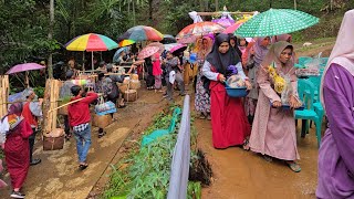Hujan Deras Tak Halangi‼️Jajap Pengantin Di Pedesaan Tetap Jalan Walaupun Pake Payung & Jalan Licin