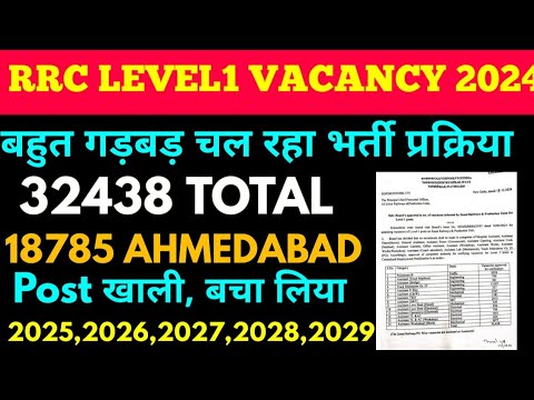 rrc level-1 group d post खाली है देगे नही, भर्ती approval railway board द्वारा 32438 जबकि 1 लाख खाली