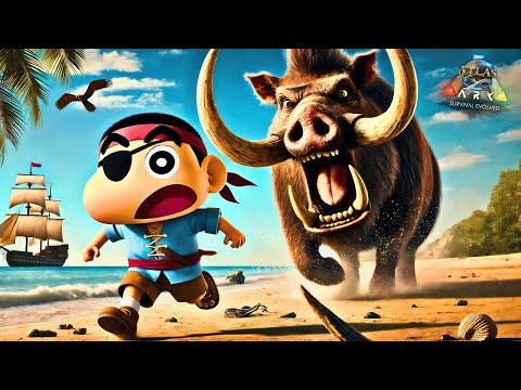 SHINCHAN Tried Taming A PREHISTORIC PIG But this Happened.. ( Ark Survival Evolved Atlas ) With CHOP