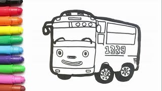 Menggambar dan Mewarnai Gani dari Film Tayo The Little Bus untuk Anak TK, Paud dan SD