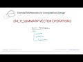 Vector Operations and Scalar Functions
