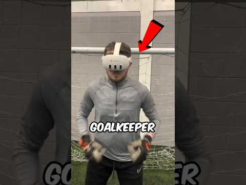Can he stop a goal by a pro footballer? 😳 #vr #goalkeeper #cleansheetvr #soccer