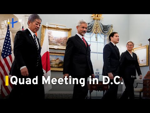 YouTube video thumbnail: U.S. Hosts Quad Meeting With Australia, India and Japan
