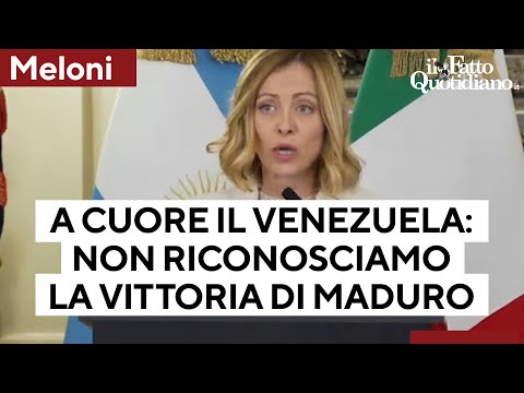 Per Meloni Gonzalez è "presidente eletto" del Venezuela: "Non riconosciamo la vittoria di Maduro"