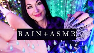 ASMR Fluffy Mic Scratching and Whispering 💜(Rain + Echooo) Sleepy & Comforting Phrases 😴