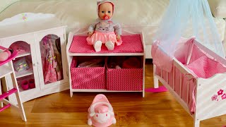 Baby Annabell Special Doll Unboxing & Pink Nursery Set Up | Feeding, Changing & Bedtime Routine