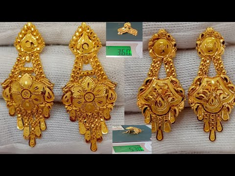 22 Karat Gold Jewellery With Price || Gold Earrings Designs New Model