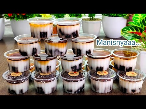 PELUANG USAHA MODAL MINIM, TAMBAH PENGHASILAN DARI JAJANAN RECEH. PUDING CINCAU SAUS GULA MERAH